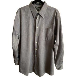 Croft & Barrow Size 17 34/35 Wrinkle Resistant Broadcloth Grey long Sleeve Mens